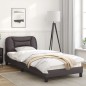 vidaXL Bettgestell mit Kopfteil Grau 90x190 cm Kunstleder vidaXL Bettgestell mit Kopfteil Grau 90x190 cm Kunstleder