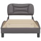 vidaXL Bettgestell mit Kopfteil Grau 90x190 cm Kunstleder vidaXL Bettgestell mit Kopfteil Grau 90x190 cm Kunstleder