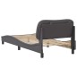 vidaXL Bettgestell mit Kopfteil Grau 90x190 cm Kunstleder vidaXL Bettgestell mit Kopfteil Grau 90x190 cm Kunstleder