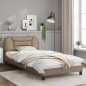 vidaXL Bettgestell mit Kopfteil Cappuccino-Braun 100x200 cm Kunstleder vidaXL Bettgestell mit Kopfteil Cappuccino-Braun 100x200 cm Kunstleder