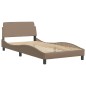 vidaXL Bettgestell mit Kopfteil Cappuccino-Braun 100x200 cm Kunstleder vidaXL Bettgestell mit Kopfteil Cappuccino-Braun 100x200 cm Kunstleder