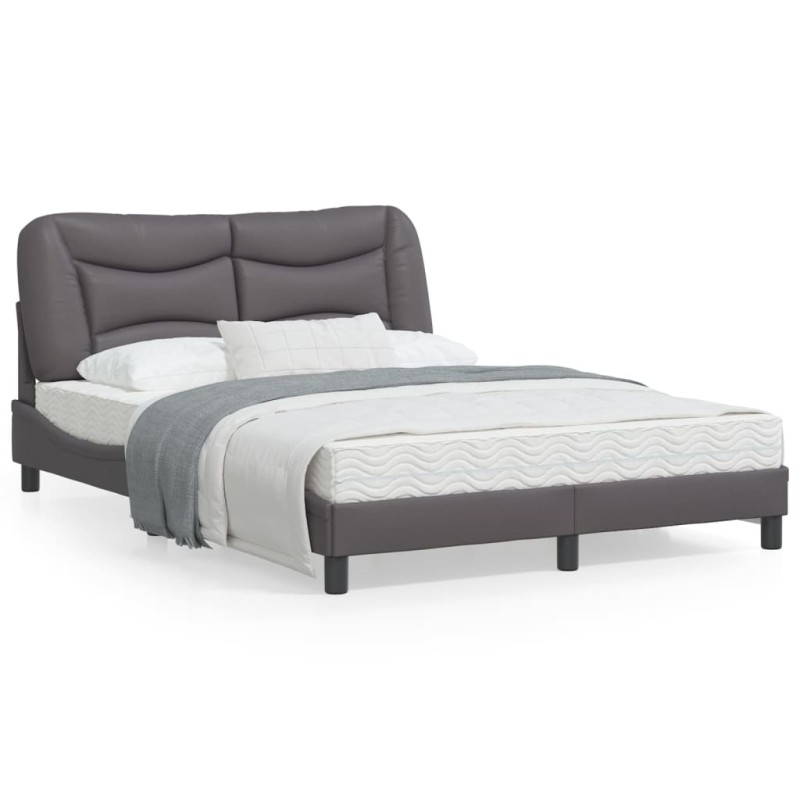 vidaXL Bettgestell mit Kopfteil Grau 120x200 cm Kunstleder vidaXL Bettgestell mit Kopfteil Grau 120x200 cm Kunstleder