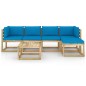 6-tlg. Garten-Lounge-Set mit Kissen Kiefernholz Imprägniert 6-tlg. Garten-Lounge-Set mit Kissen Kiefernholz Imprägniert