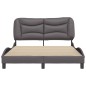 vidaXL Bettgestell mit Kopfteil Grau 120x200 cm Kunstleder vidaXL Bettgestell mit Kopfteil Grau 120x200 cm Kunstleder