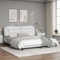 vidaXL Bettgestell mit Kopfteil Weiß 180x200 cm Kunstleder vidaXL Bettgestell mit Kopfteil Weiß 180x200 cm Kunstleder