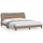 vidaXL Bettgestell mit Kopfteil Cappuccino-Braun 180x200 cm Kunstleder vidaXL Bettgestell mit Kopfteil Cappuccino-Braun 180x200 cm Kunstleder