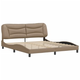 vidaXL Bettgestell mit Kopfteil Cappuccino-Braun 180x200 cm Kunstleder