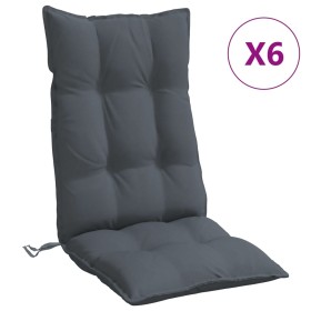 vidaXL Hochlehner-Auflagen 6 Stk. Anthrazit Oxford-Gewebe