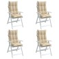 vidaXL Hochlehner-Auflagen 4 Stk. Beige Oxford-Gewebe vidaXL Hochlehner-Auflagen 4 Stk. Beige Oxford-Gewebe