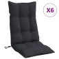 vidaXL Hochlehner-Auflagen 6 Stk. Schwarz Oxford-Gewebe vidaXL Hochlehner-Auflagen 6 Stk. Schwarz Oxford-Gewebe