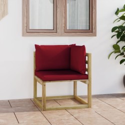 Garten-Ecksofa mit Kissen in Grün Imprägniertes Kiefernholz