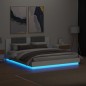 vidaXL Bettgestell mit Kopfteil und LED-Leuchten Weiß 200x200 cm vidaXL Bettgestell mit Kopfteil und LED-Leuchten Weiß 200x200 cm