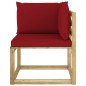 Garten-Ecksofa mit Kissen in Grün Imprägniertes Kiefernholz Garten-Ecksofa mit Kissen in Grün Imprägniertes Kiefernholz