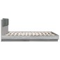 vidaXL Bettgestell mit Kopfteil und LED-Leuchten Grau Sonoma 180x200cm vidaXL Bettgestell mit Kopfteil und LED-Leuchten Grau Sonoma 180x200cm