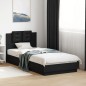 vidaXL Bettgestell mit Kopfteil und LED-Leuchten Schwarz 100x200 cm vidaXL Bettgestell mit Kopfteil und LED-Leuchten Schwarz 100x200 cm