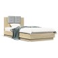 vidaXL Bettgestell mit Kopfteil und LED-Leuchten Sonoma-Eiche 90x200cm vidaXL Bettgestell mit Kopfteil und LED-Leuchten Sonoma-Eiche 90x200cm