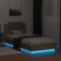 vidaXL Bettgestell mit Kopfteil und LED-Leuchten Sonoma-Eiche 90x200cm vidaXL Bettgestell mit Kopfteil und LED-Leuchten Sonoma-Eiche 90x200cm