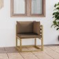 Garten-Ecksofa mit Kissen in Grün Imprägniertes Kiefernholz Garten-Ecksofa mit Kissen in Grün Imprägniertes Kiefernholz
