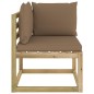 Garten-Ecksofa mit Kissen in Grün Imprägniertes Kiefernholz Garten-Ecksofa mit Kissen in Grün Imprägniertes Kiefernholz