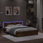 vidaXL Bettgestell mit Kopfteil und LED-Beleuchtung Räuchereiche vidaXL Bettgestell mit Kopfteil und LED-Beleuchtung Räuchereiche