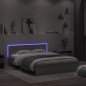 vidaXL Bettgestell mit Kopfteil und LED-Beleuchtung Grau Sonoma vidaXL Bettgestell mit Kopfteil und LED-Beleuchtung Grau Sonoma