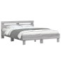 vidaXL Bettgestell mit Kopfteil LED-Beleuchtung Grau Sonoma 140x190 cm vidaXL Bettgestell mit Kopfteil LED-Beleuchtung Grau Sonoma 140x190 cm