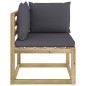 Garten-Ecksofas & Kissen in Grün 2 Stk. Kiefernholz Garten-Ecksofas & Kissen in Grün 2 Stk. Kiefernholz