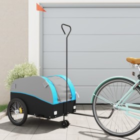 vidaXL Fahrradanhänger Schwarz und Blau 45 kg Eisen