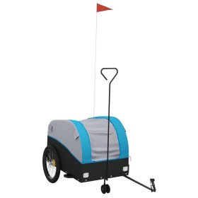 vidaXL Fahrradanhänger Schwarz und Blau 45 kg Eisen