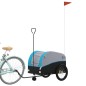 vidaXL Fahrradanhänger Schwarz und Blau 45 kg Eisen vidaXL Fahrradanhänger Schwarz und Blau 45 kg Eisen
