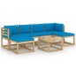 7-tlg. Garten-Lounge-Set mit Kissen Imprägniertes Kiefernholz 7-tlg. Garten-Lounge-Set mit Kissen Imprägniertes Kiefernholz