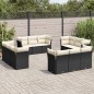 vidaXL 12-tlg. Garten-Sofagarnitur mit Kissen Schwarz Poly Rattan vidaXL 12-tlg. Garten-Sofagarnitur mit Kissen Schwarz Poly Rattan
