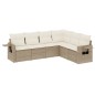 vidaXL 6-tlg. Garten-Sofagarnitur mit Kissen Beige Poly Rattan vidaXL 6-tlg. Garten-Sofagarnitur mit Kissen Beige Poly Rattan