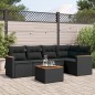 vidaXL 6-tlg. Garten-Sofagarnitur mit Kissen Schwarz Poly Rattan vidaXL 6-tlg. Garten-Sofagarnitur mit Kissen Schwarz Poly Rattan