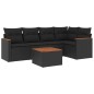 vidaXL 6-tlg. Garten-Sofagarnitur mit Kissen Schwarz Poly Rattan vidaXL 6-tlg. Garten-Sofagarnitur mit Kissen Schwarz Poly Rattan