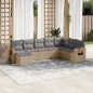 vidaXL 8-tlg. Garten-Sofagarnitur mit Kissen Beige Poly Rattan vidaXL 8-tlg. Garten-Sofagarnitur mit Kissen Beige Poly Rattan