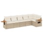 vidaXL 6-tlg. Garten-Sofagarnitur mit Kissen Beige Poly Rattan vidaXL 6-tlg. Garten-Sofagarnitur mit Kissen Beige Poly Rattan