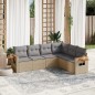 vidaXL 6-tlg. Garten-Sofagarnitur mit Kissen Beige Poly Rattan vidaXL 6-tlg. Garten-Sofagarnitur mit Kissen Beige Poly Rattan