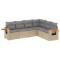 vidaXL 6-tlg. Garten-Sofagarnitur mit Kissen Beige Poly Rattan vidaXL 6-tlg. Garten-Sofagarnitur mit Kissen Beige Poly Rattan