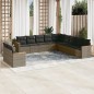 vidaXL 11-tlg. Garten-Sofagarnitur mit Kissen Grau Poly Rattan vidaXL 11-tlg. Garten-Sofagarnitur mit Kissen Grau Poly Rattan