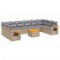 vidaXL 11-tlg. Garten-Sofagarnitur mit Kissen Beige Poly Rattan vidaXL 11-tlg. Garten-Sofagarnitur mit Kissen Beige Poly Rattan