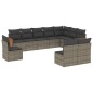 vidaXL 10-tlg. Garten-Sofagarnitur mit Kissen Grau Poly Rattan vidaXL 10-tlg. Garten-Sofagarnitur mit Kissen Grau Poly Rattan