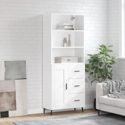Highboard Hochglanz-Weiß 69,5x34x180 cm Holzwerkstoff