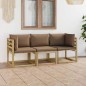 vidaXL 3-Sitzer-Gartensofa mit Taupe Kissen vidaXL 3-Sitzer-Gartensofa mit Taupe Kissen