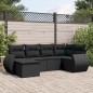 vidaXL 6-tlg. Garten-Sofagarnitur mit Kissen Schwarz Poly Rattan vidaXL 6-tlg. Garten-Sofagarnitur mit Kissen Schwarz Poly Rattan