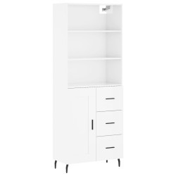 Highboard Hochglanz-Weiß 69,5x34x180 cm Holzwerkstoff