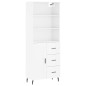 Highboard Hochglanz-Weiß 69,5x34x180 cm Holzwerkstoff Highboard Hochglanz-Weiß 69,5x34x180 cm Holzwerkstoff