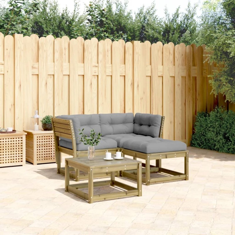 vidaXL 3-tlg. Garten-Sofagarnitur mit Kissen Kiefernholz Imprägniert vidaXL 3-tlg. Garten-Sofagarnitur mit Kissen Kiefernholz Imprägniert