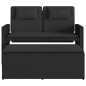 vidaXL Gartenbank Verstellbar mit Kissen Schwarz Poly Rattan vidaXL Gartenbank Verstellbar mit Kissen Schwarz Poly Rattan