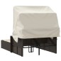 vidaXL Doppel-Sonnenliege mit Dach und Auflagen Braun Poly Rattan vidaXL Doppel-Sonnenliege mit Dach und Auflagen Braun Poly Rattan